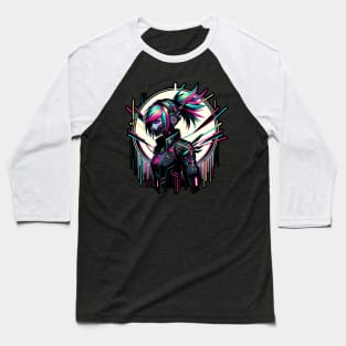 Cyberpunk Girl Baseball T-Shirt